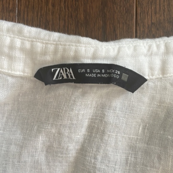 Zara Linen button up shirt, Size: S, white - Picture 2 of 2